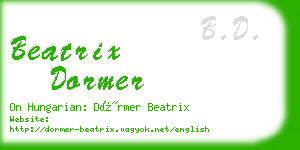 beatrix dormer business card